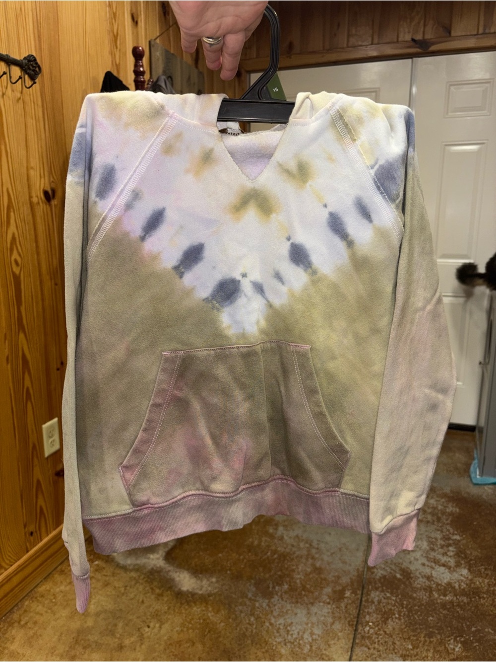 True Craft Pastel Tie-Dye Hoodie in Pink, Green & Yellow